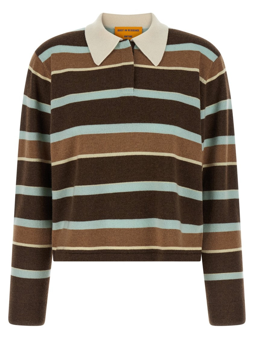 Guest In Residence Cropped Stripe Rugby Sweater