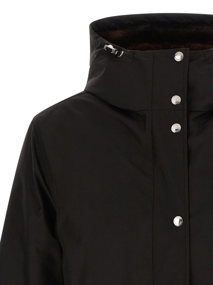 Yves Salomon Technical Black 2-In-1 Parka With Removable Mink Fur Lining