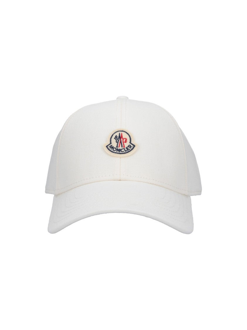 Moncler White Cotton Baseball Cap