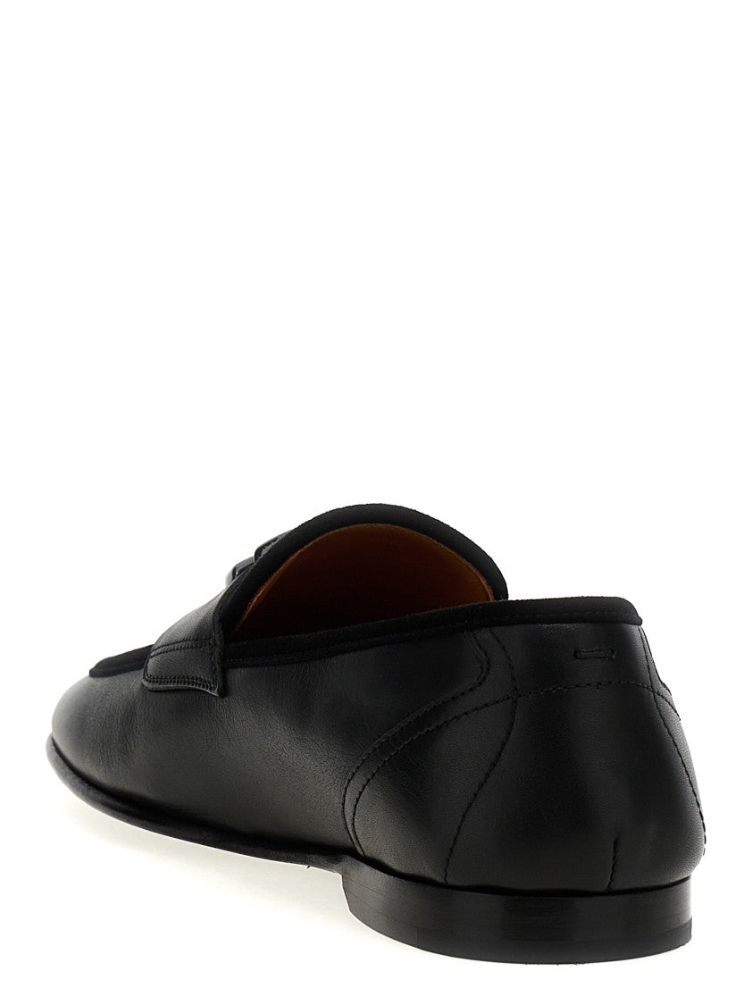 Dolce & Gabbana Logo Loafers With Suede Detail And Metal Appliqué