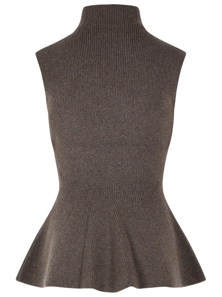 Róhe 'Sculptural' Brown Wool And Cashmere Blend Vest