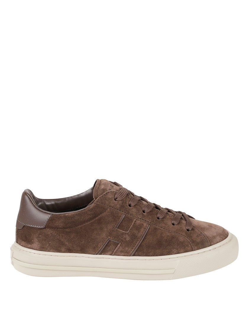 Hogan Low-Top Suede Sneakers With Contrast Leather Tab
