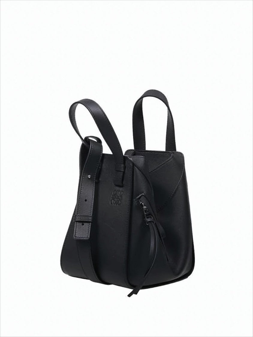 Loewe Structured Black Calf Leather Shoulder Bag