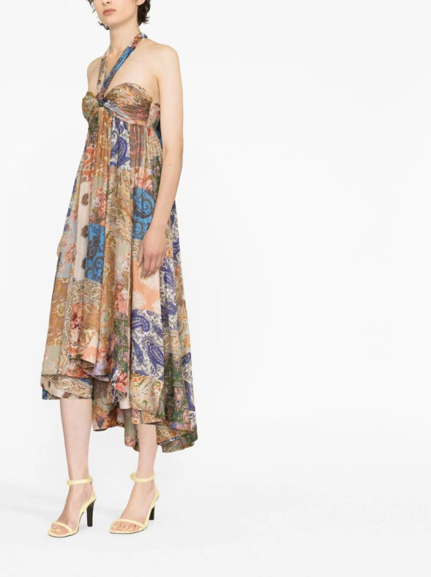 Zimmermann Devi Paisley-Print Halterneck Dress