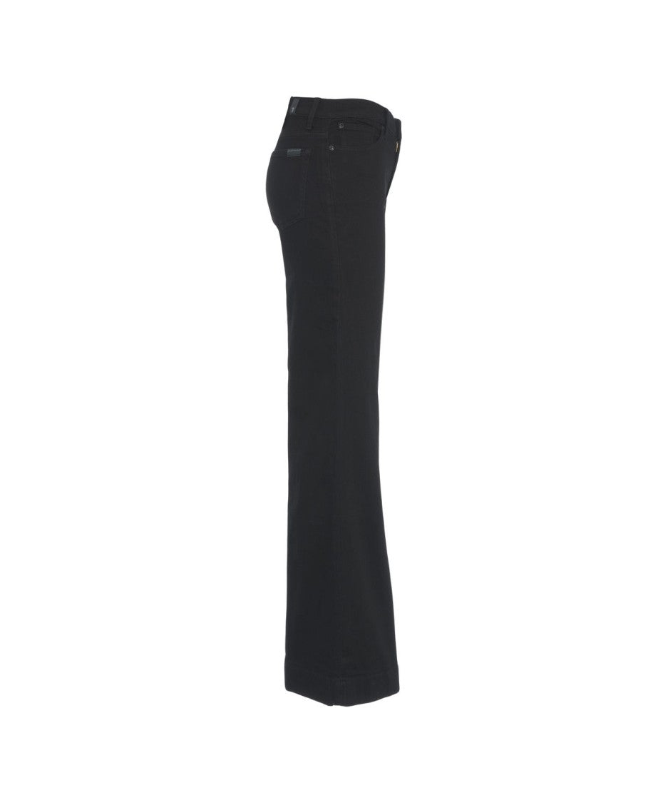 7 For All Mankind Wide Leg Black Jeans