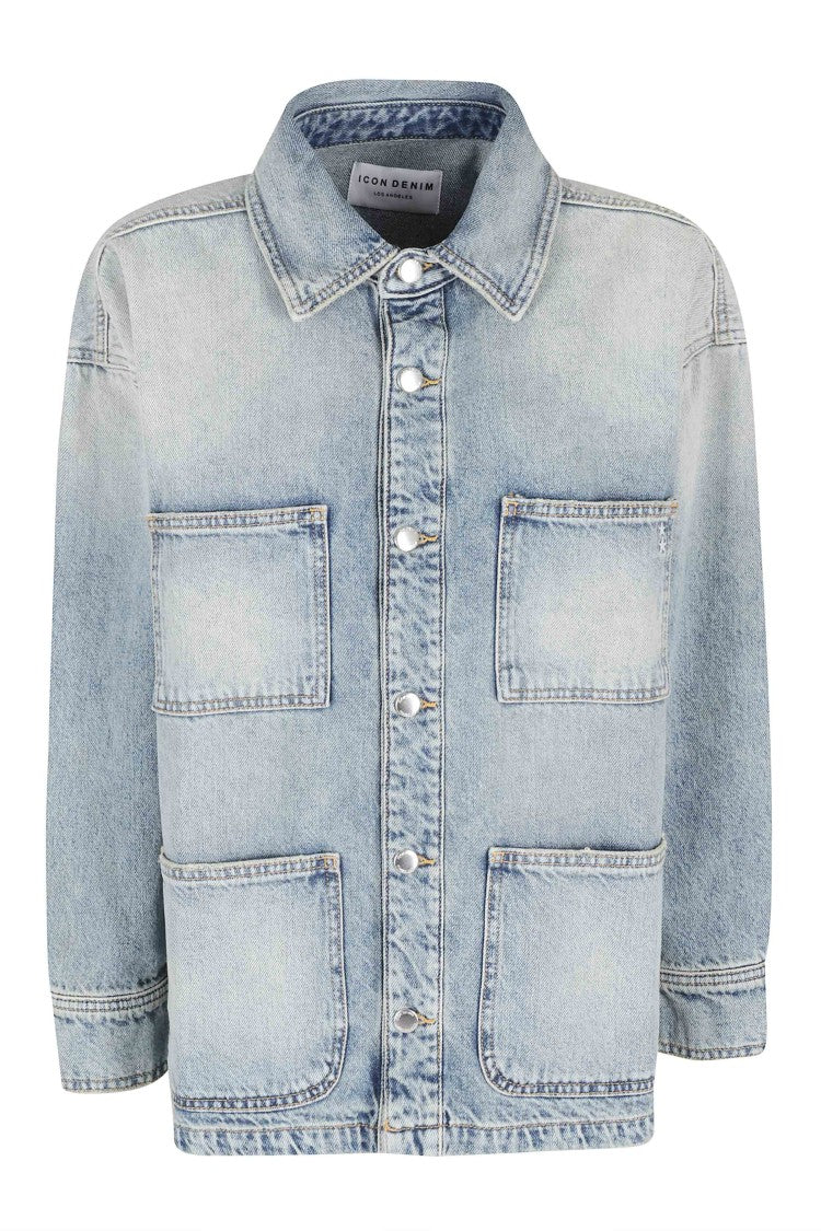 Icon Denim Denim Blue Nika Dropped-Shoulder Cotton Denim Jacket
