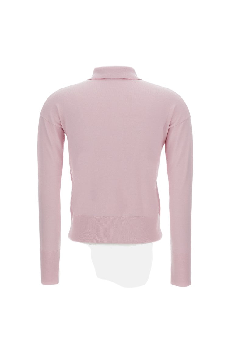 Max Mara Wool Blend Cardigan With Classic Point Collar