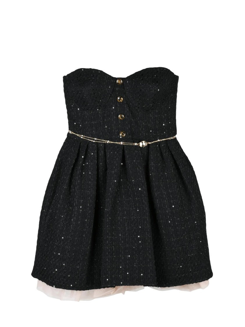Elisabetta Franchi Black Cotton Acrylic Polyester Viscose Polyamide Women Dress