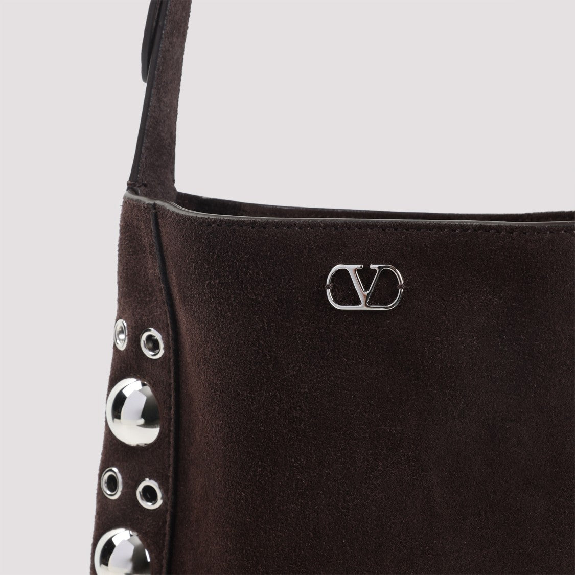 Valentino Garavani Brown Suede Leather Small Cross Body Bag