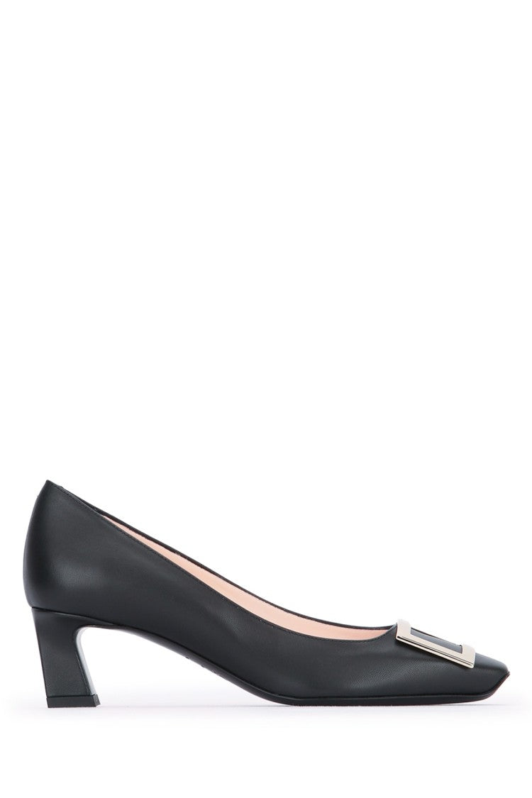 Roger Vivier Pointed Toe Leather Pumps With Decorative Buckle