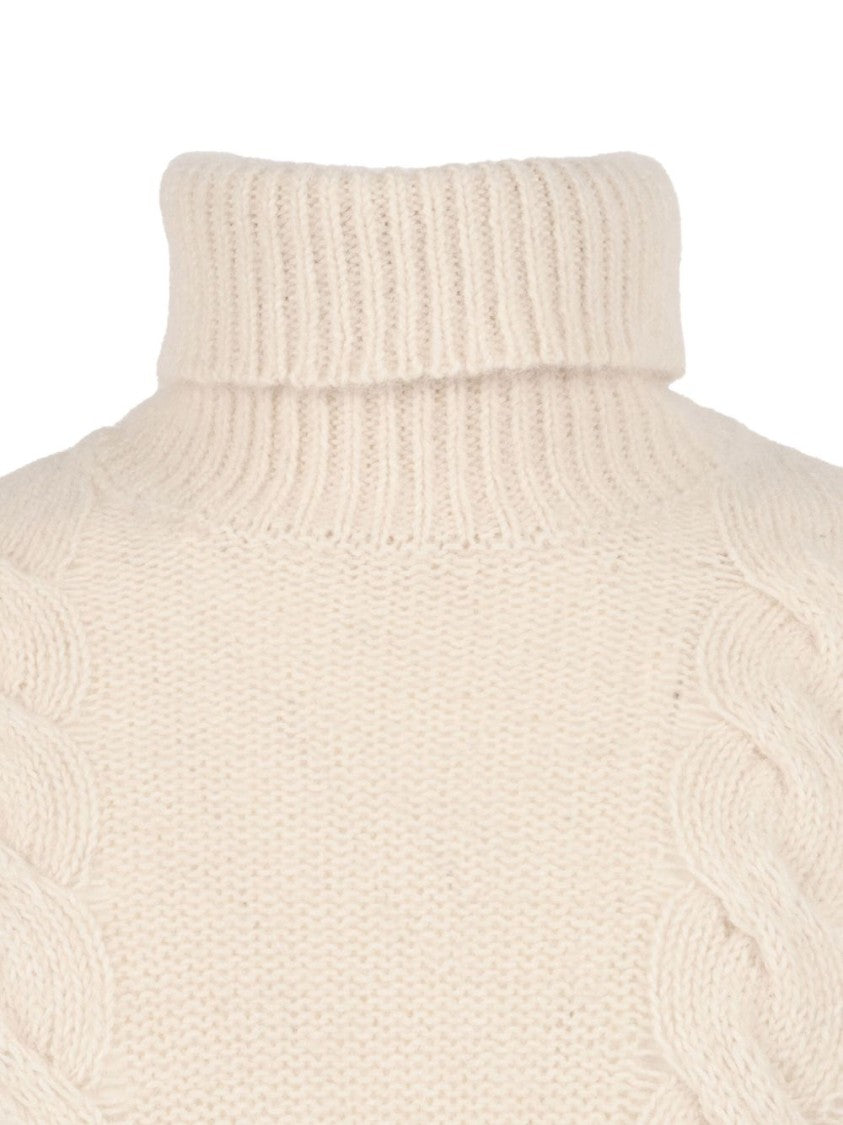 K-Way Cream Chunky Knit Turtleneck Sweater