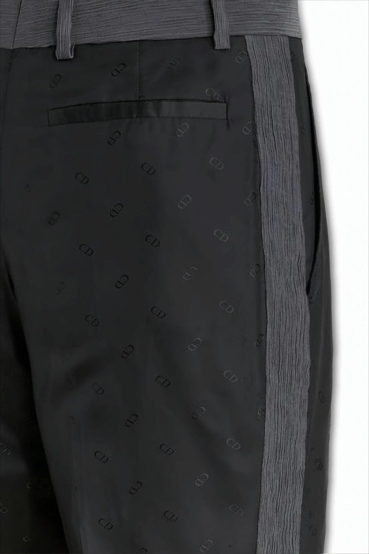 Christian Dior Tailored Black Straight Pants With Monogram Detail