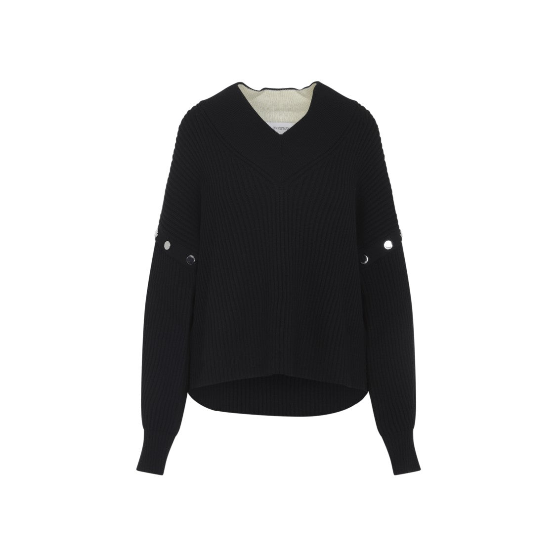 Sportmax Ribbed Knit Sweater With V-Neckline