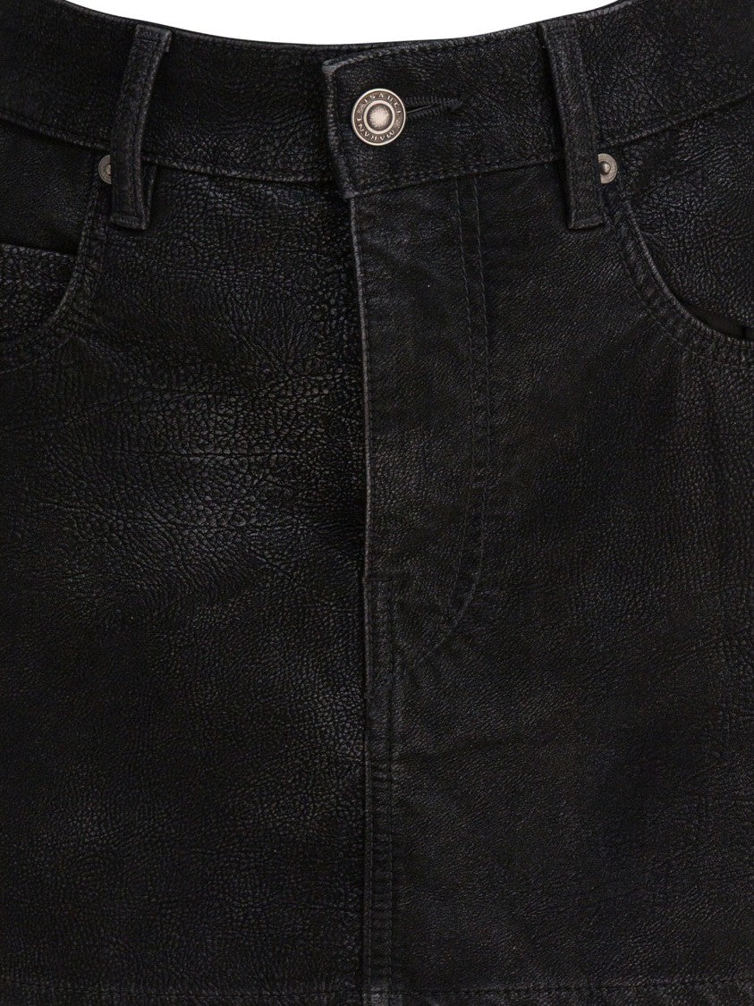 Isabel Marant Étoile Textured Black Skirt With Classic Five-Pocket Design