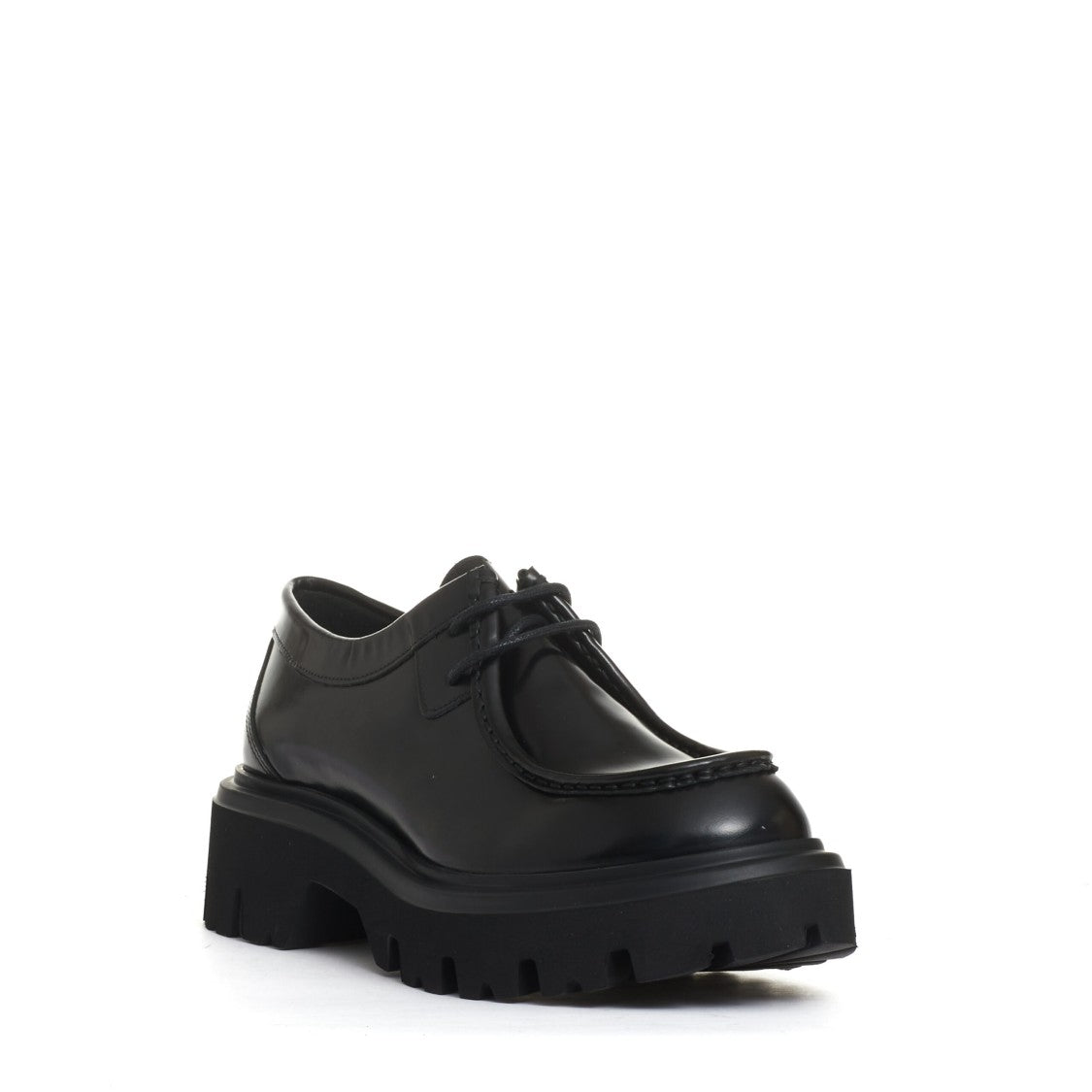 Poesie Veneziane Black Leather Norwegian Shoe
