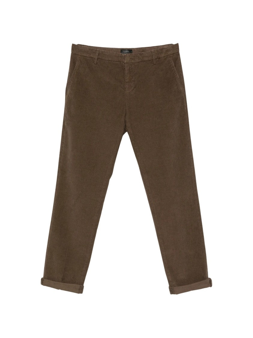 Dondup Straight-Leg Velvet Trousers With Rolled Cuffs