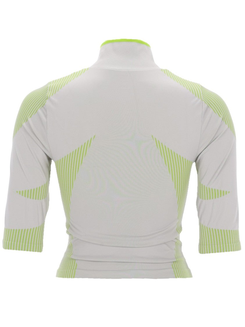 Casablanca Light Neutral Polyamide Zip Crop Top