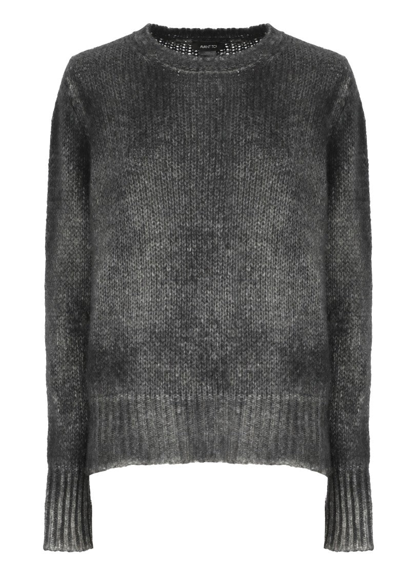 Avant Toi Melange Knit Cashmere Sweater With Braided Pattern