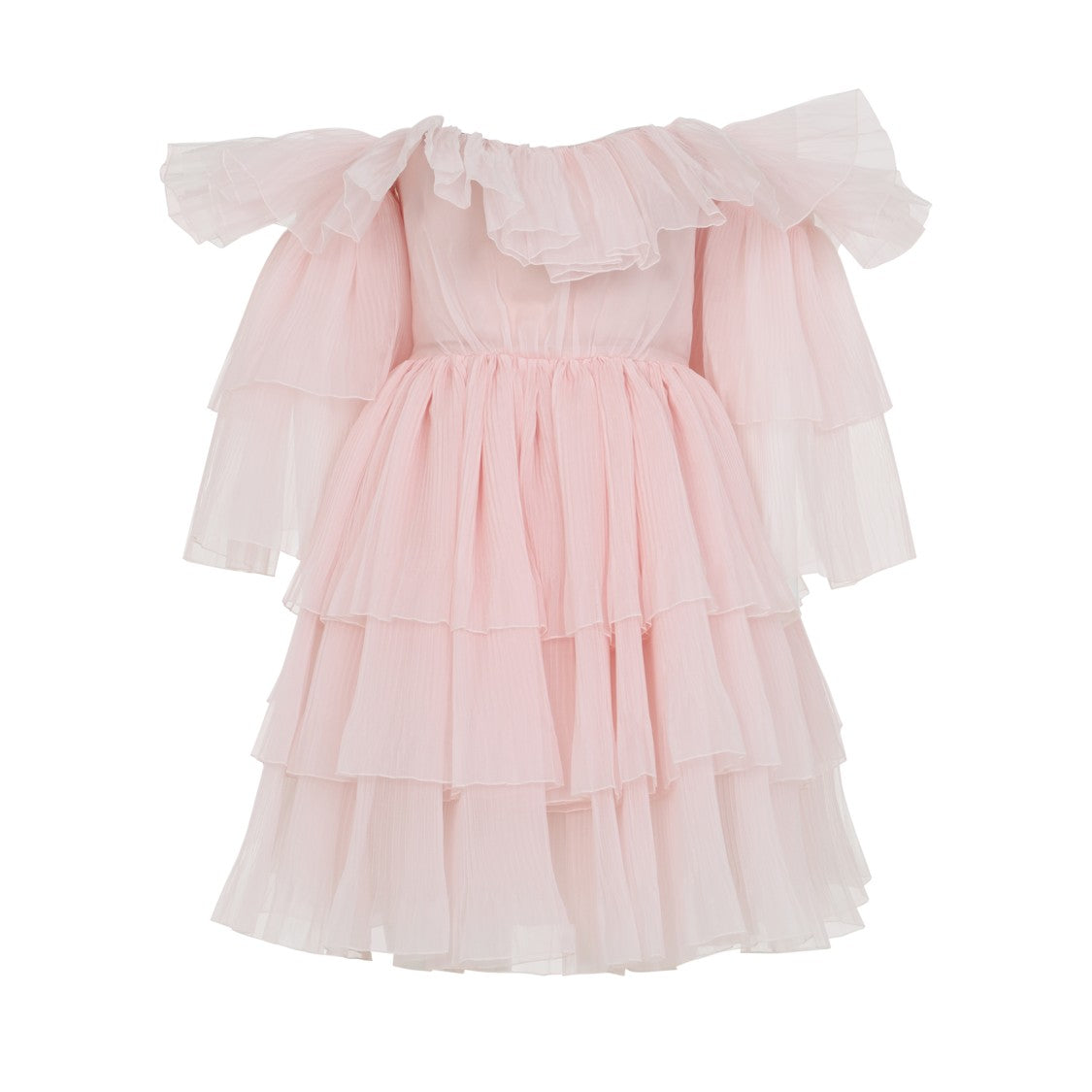 Giambattista Valli Ruffled Off-The-Shoulder Silk Dress