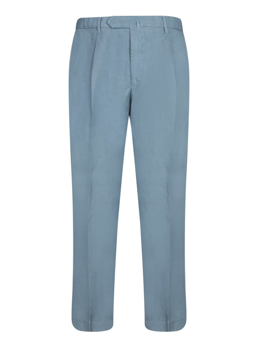Dell'oglio Lightweight Linen Trousers With Zip Closure
