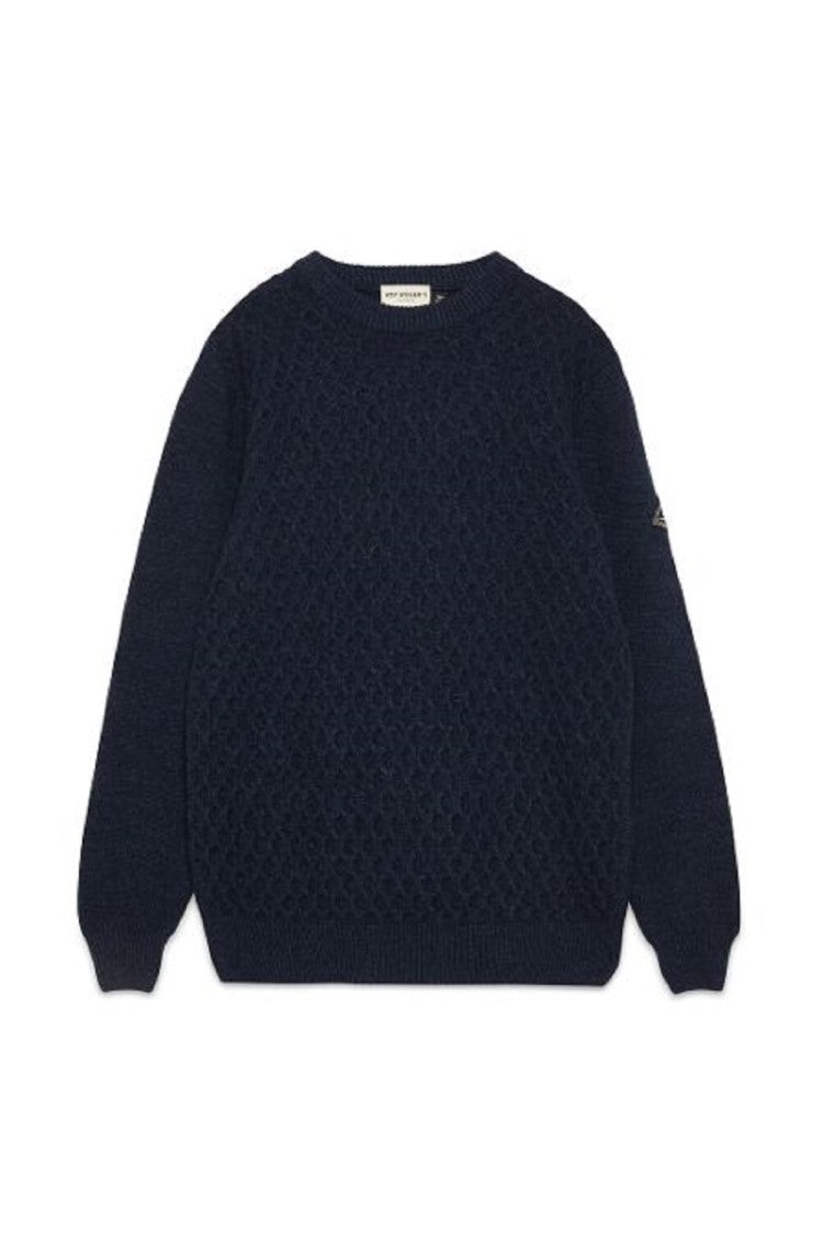 Roy Rogers Intricately Stitched Black Wool Blend Sweater