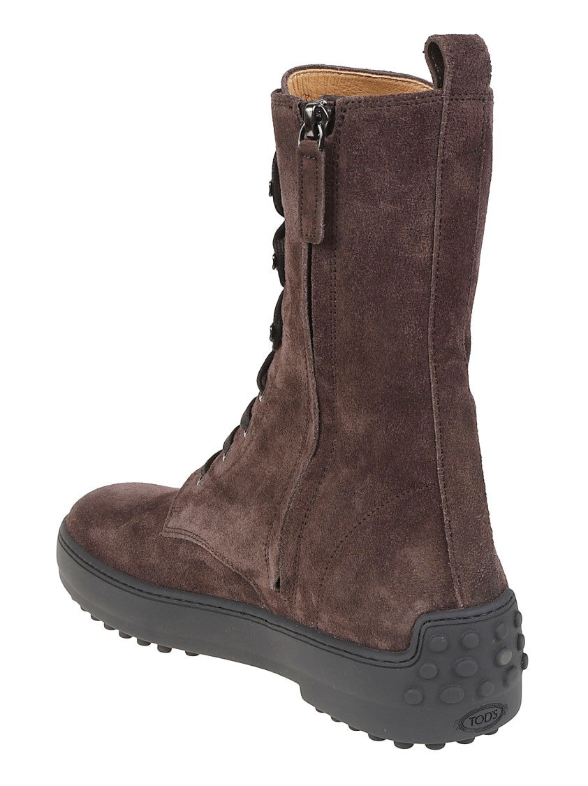 Tod's Winter Gommino Pebble-Sole Calf Leather Ankle Boots