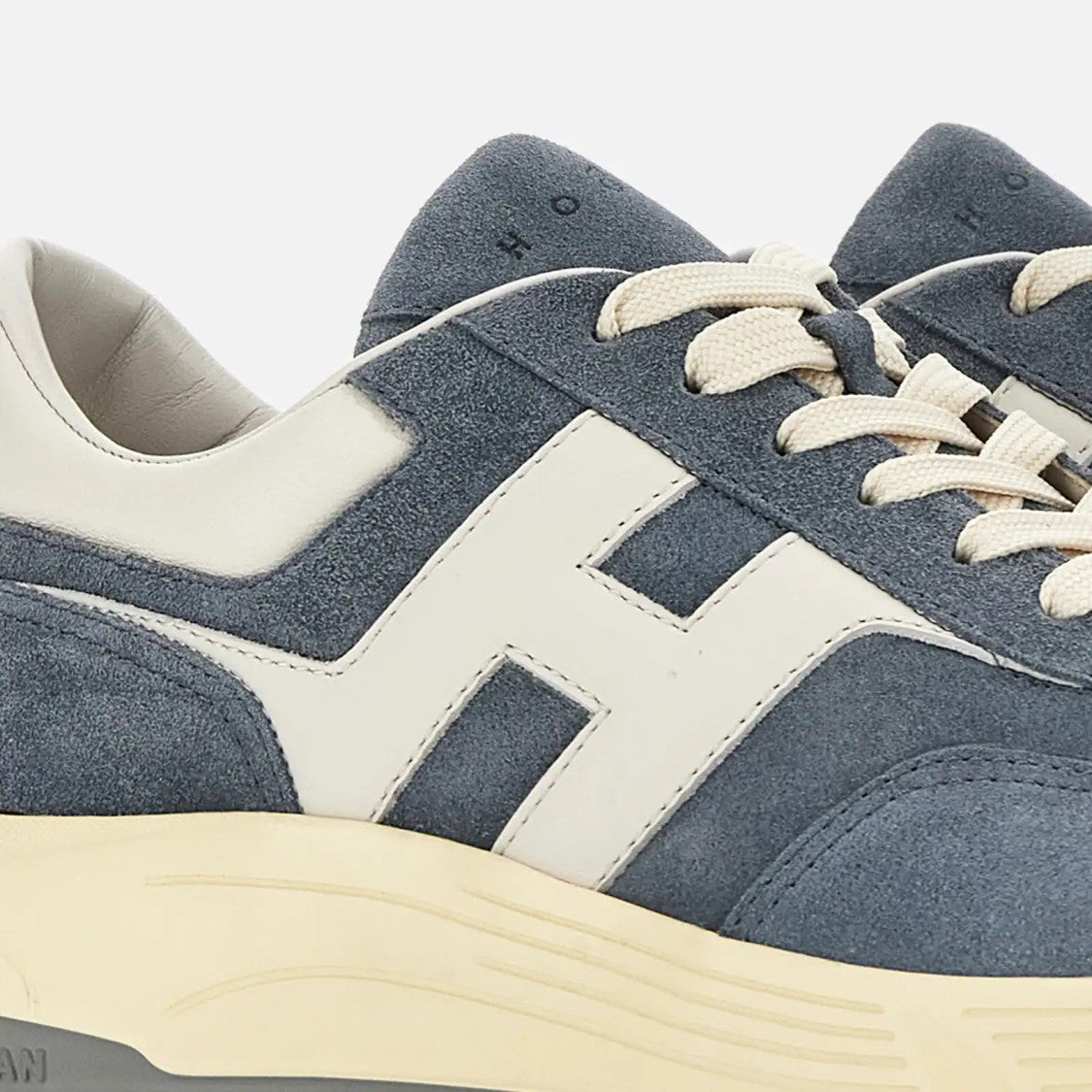 Hogan Hyperlight Allacciato H Sneakers In Blue Denim