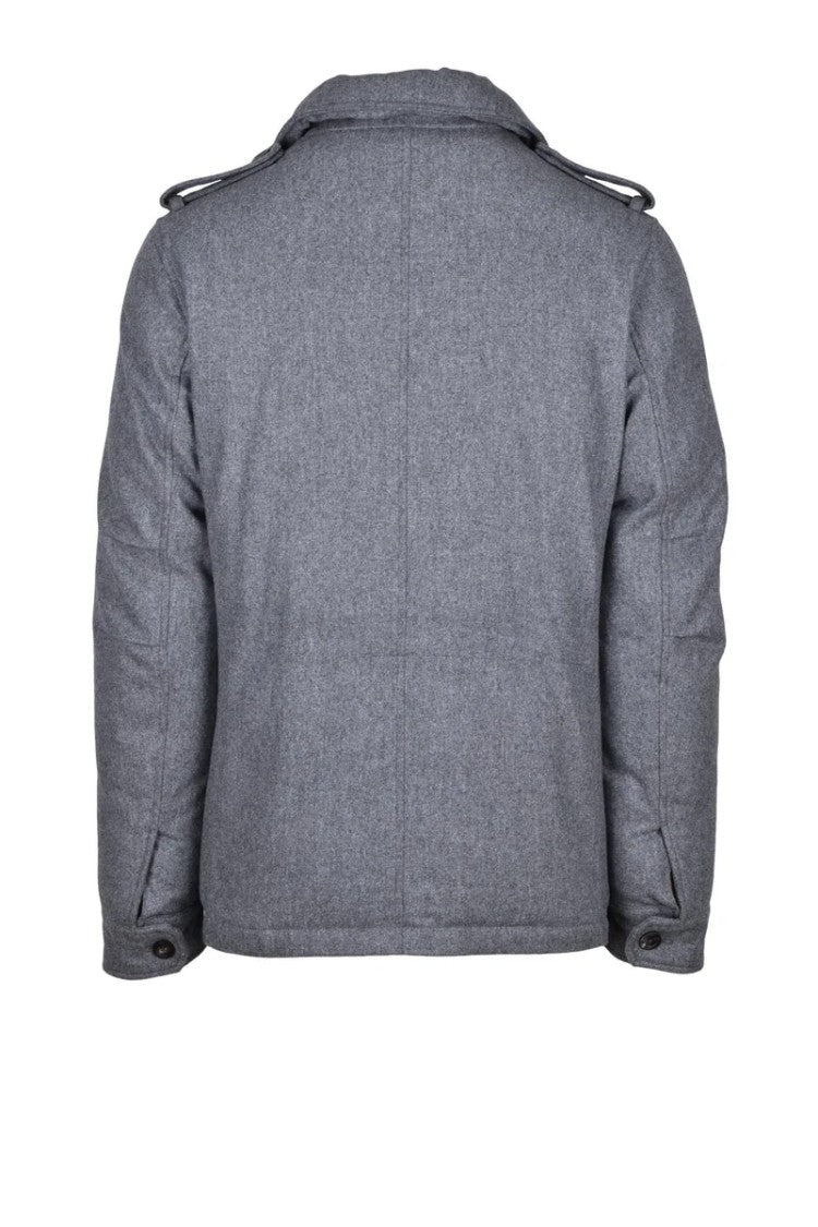 Montedoro Wool Blend Parka With Down - Grey