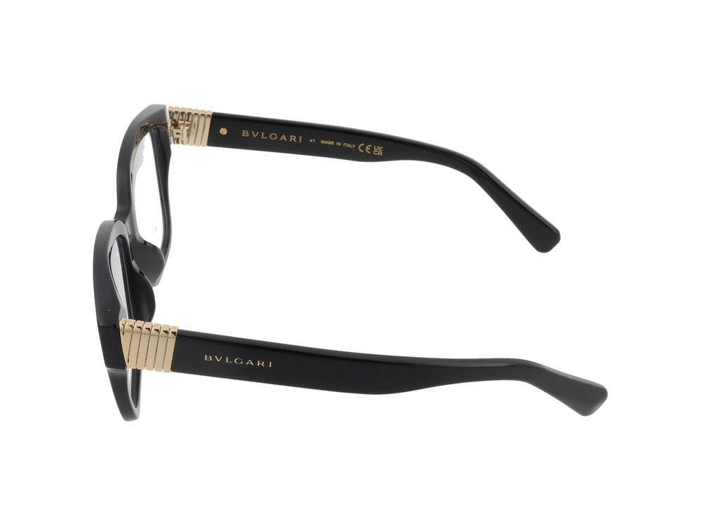 Bulgari Oversized Square Frame Gold Accent Eyeglasses