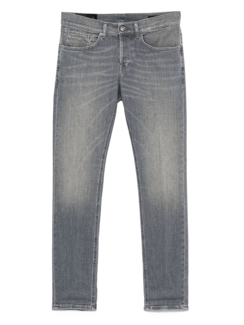 Dondup Grey Five-Pocket Straight Jeans