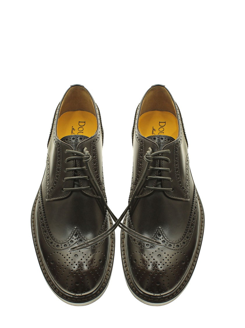 Doucal's Lace-Up Shoes With Brogue Motif And Swallow Tail Detail