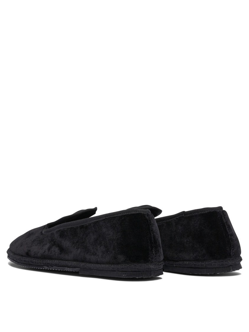 Sentier Di Segantin Roberta Black Loafers In Soft Viscose-Cotton Blend