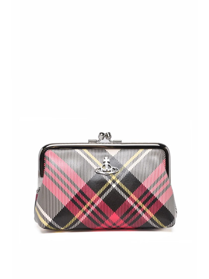 Vivienne Westwood Fuchsia Polyurethane Tartan Clutch