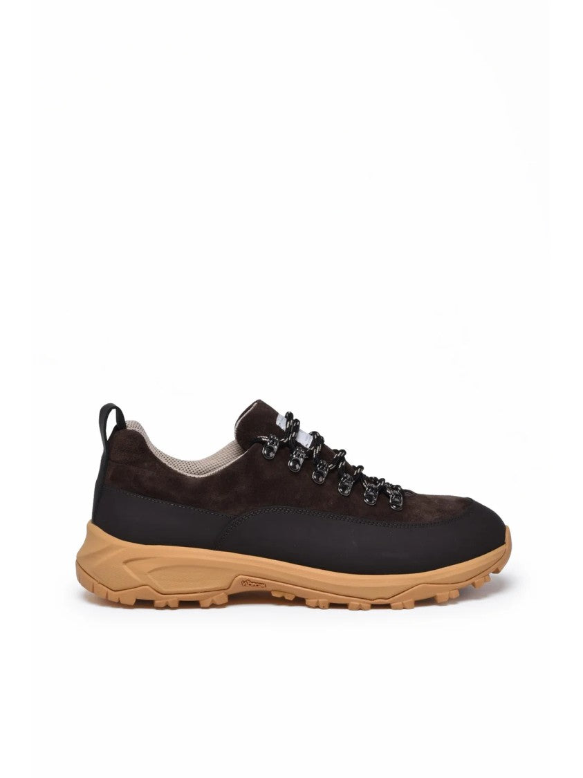 Eleventy Brown Suede Vibram Sole Lace-Up Boots