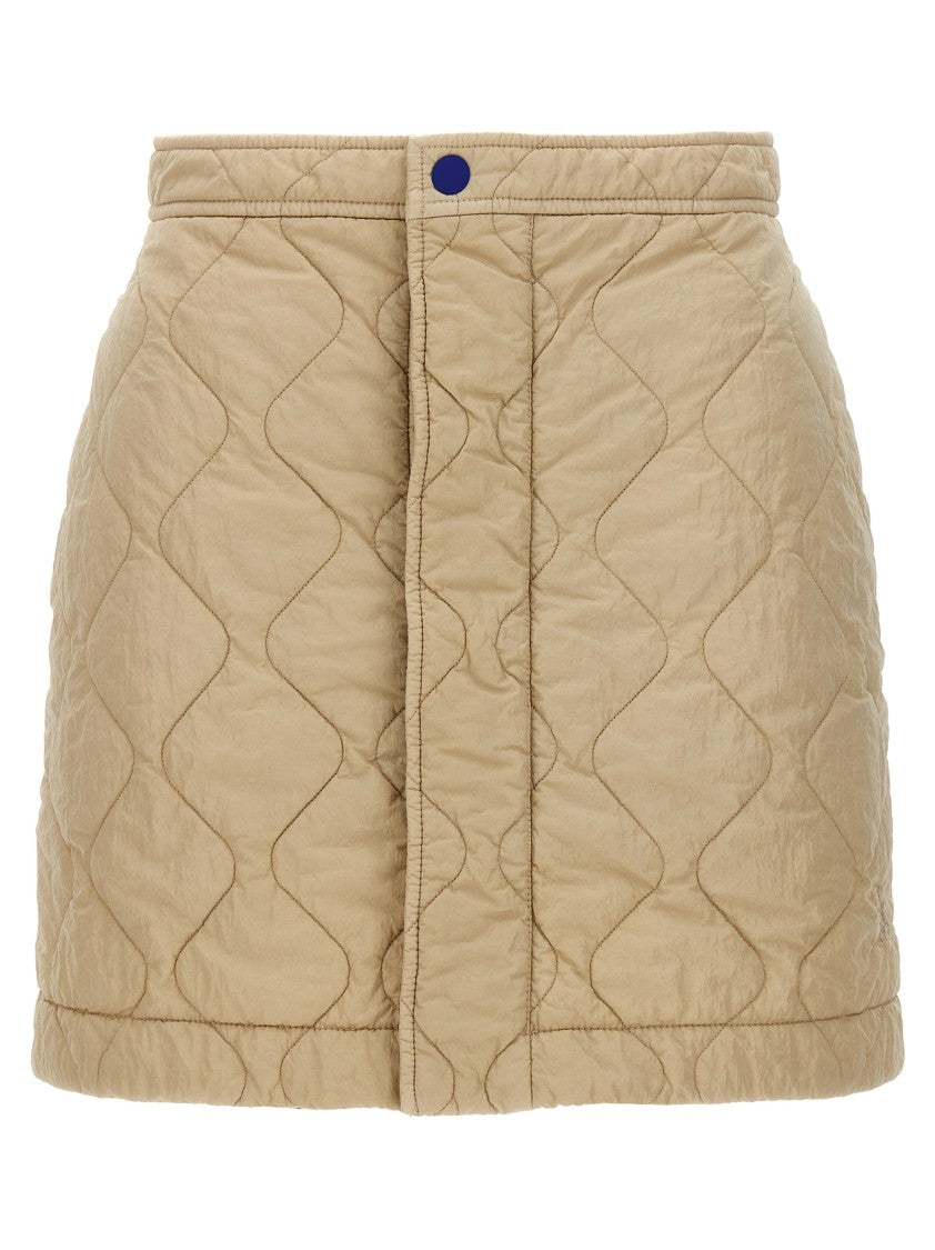 Burberry Quilted Nylon Skirt With Front Button Closure