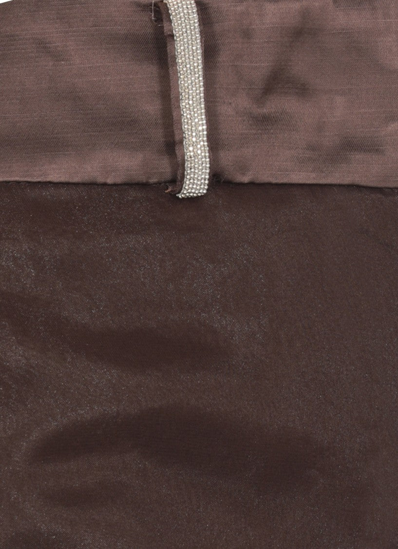 Peserico Aurea Brown Linen And Viscose Pants