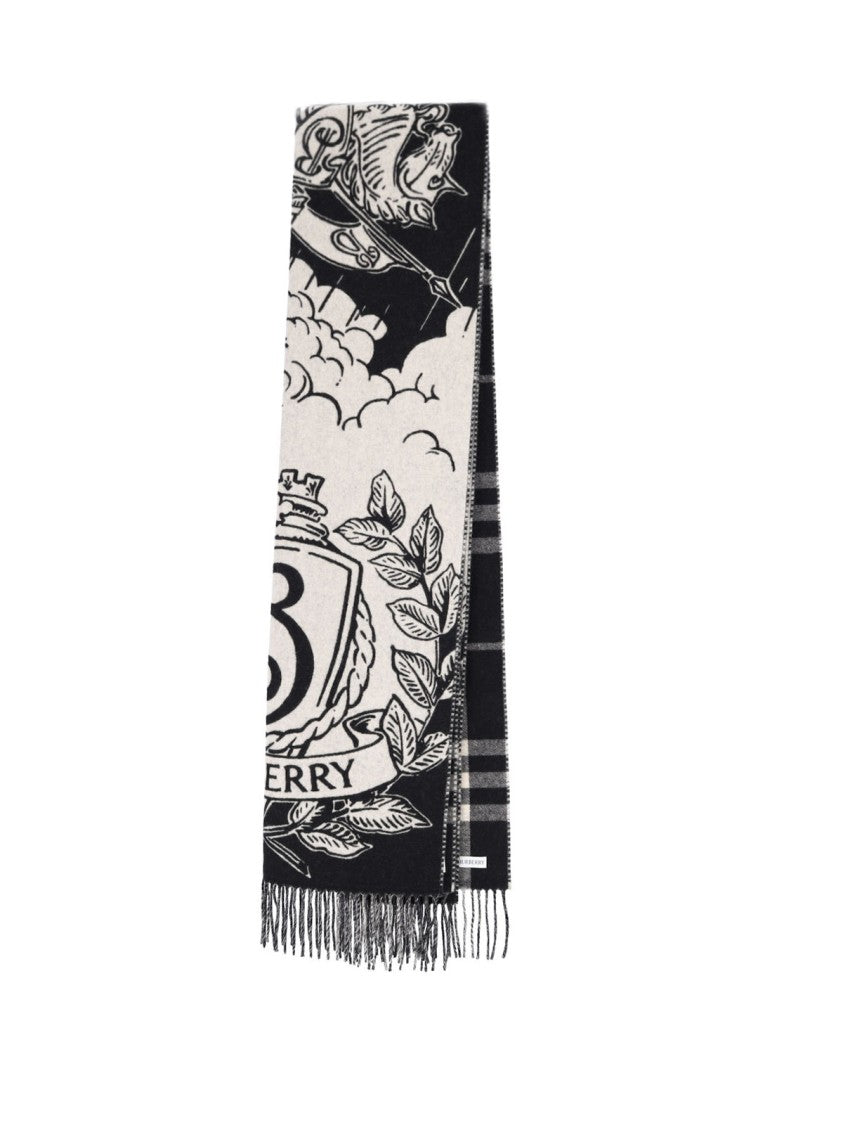 Burberry Black Stormy Knight Cashmere Reversible Scarf
