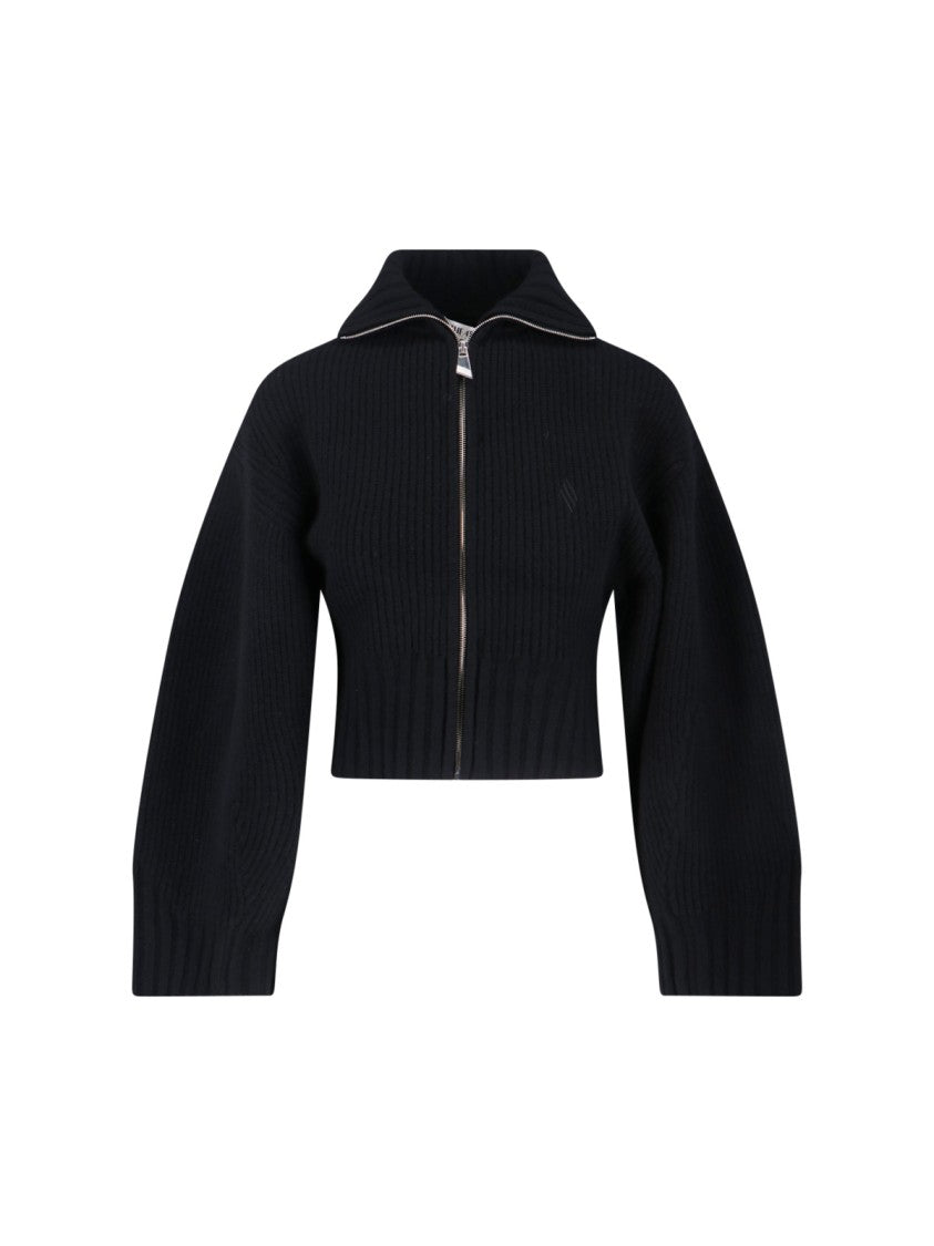 The Attico Cropped Sweater With Ribbed Knit Texture