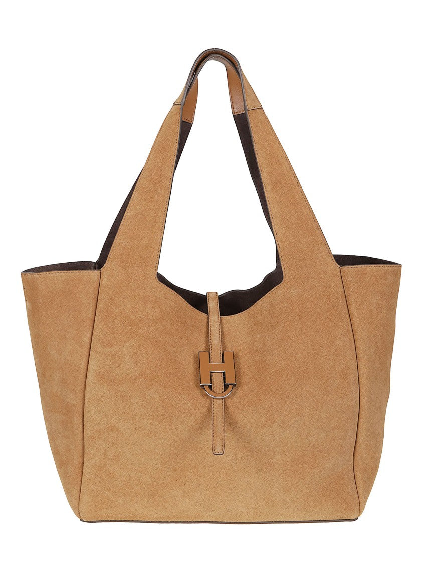 Hogan Brown H01x H Shopping Calf Leather Tote Bag