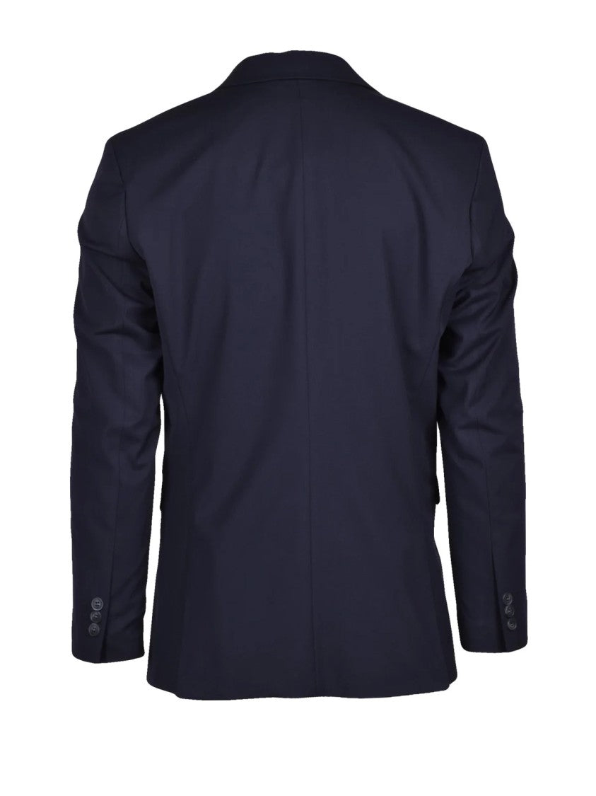 Selected Tailored Blue Jacket With Two-Button Closure And Notch Lapels