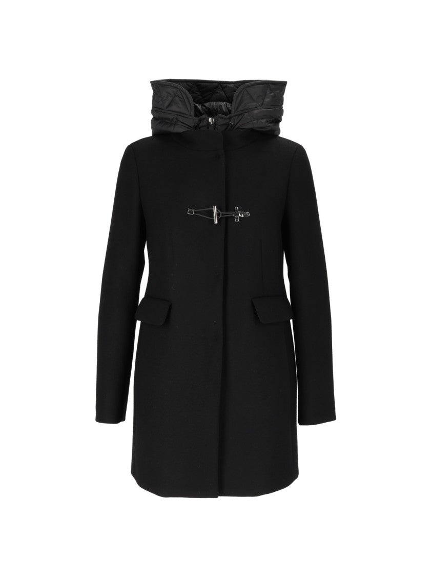 Fay Double-Breasted Toggle Padded Collar Nylon Duffle Coat