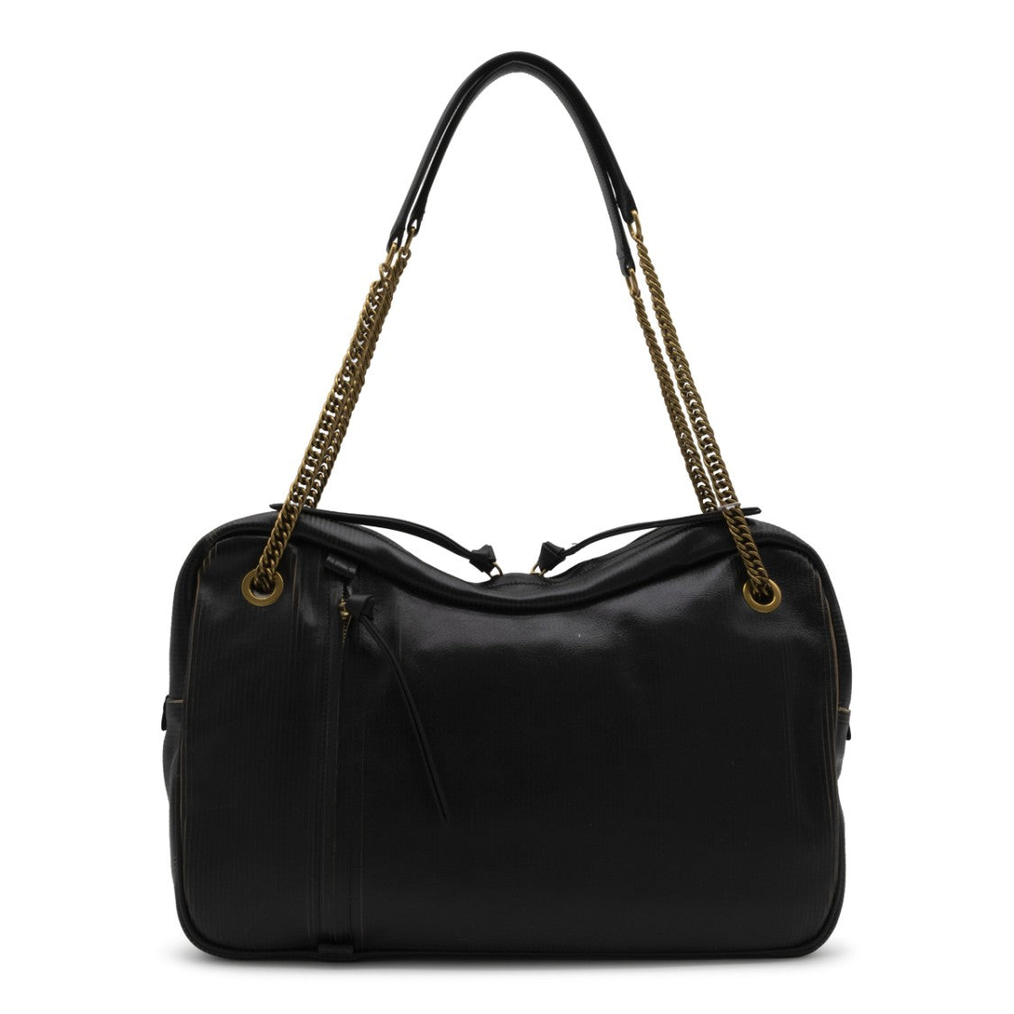Vivienne Westwood Black Handbag With Gold-Tone Chain Accents And Emblem