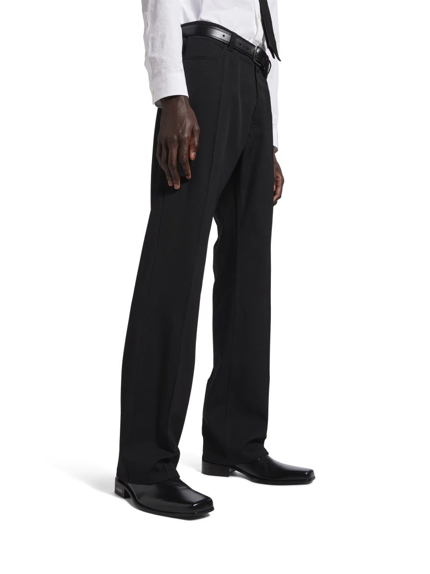 Balenciaga Black Tailored Straight-Leg Structured Pants