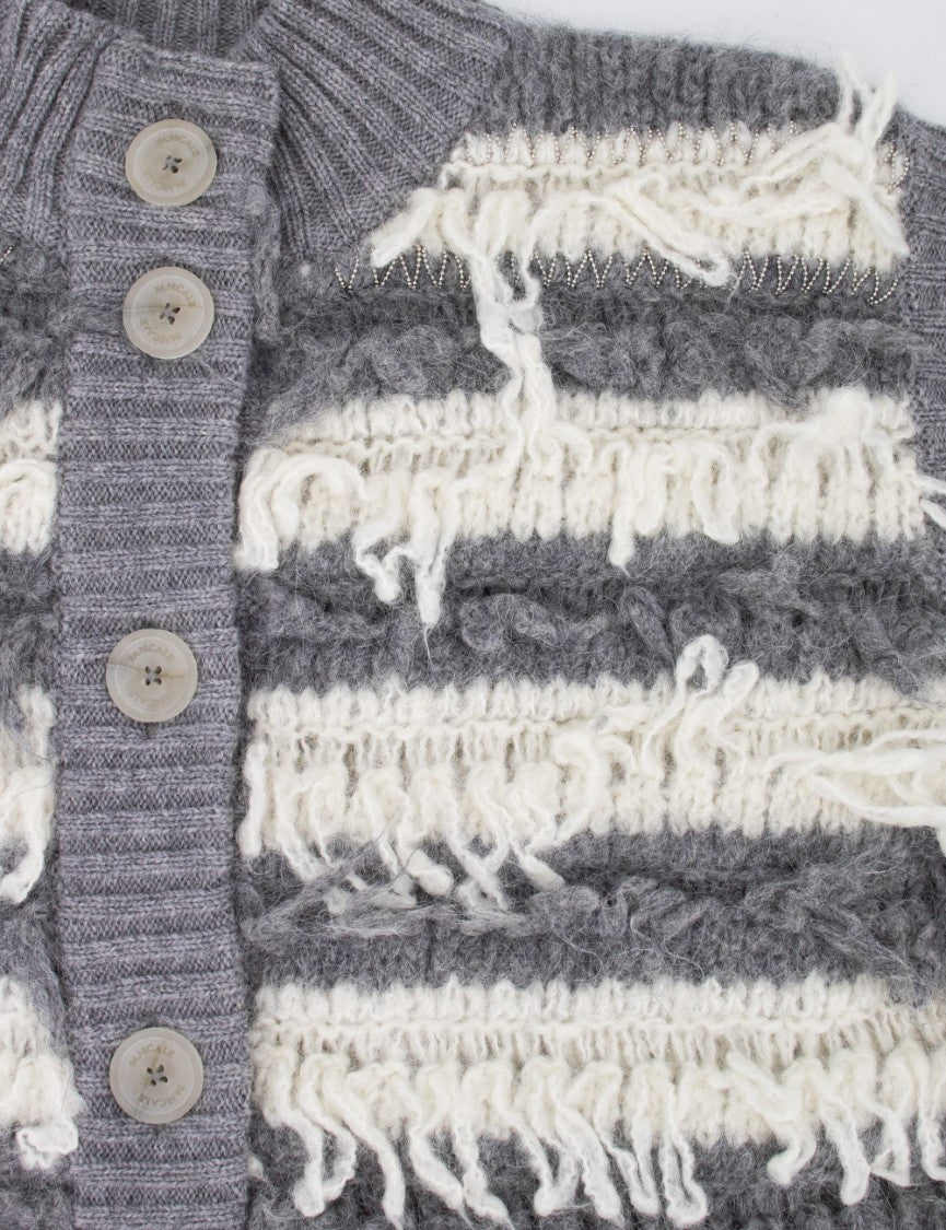 Panicale Two-Color Striped Knit Wool Waistcoat