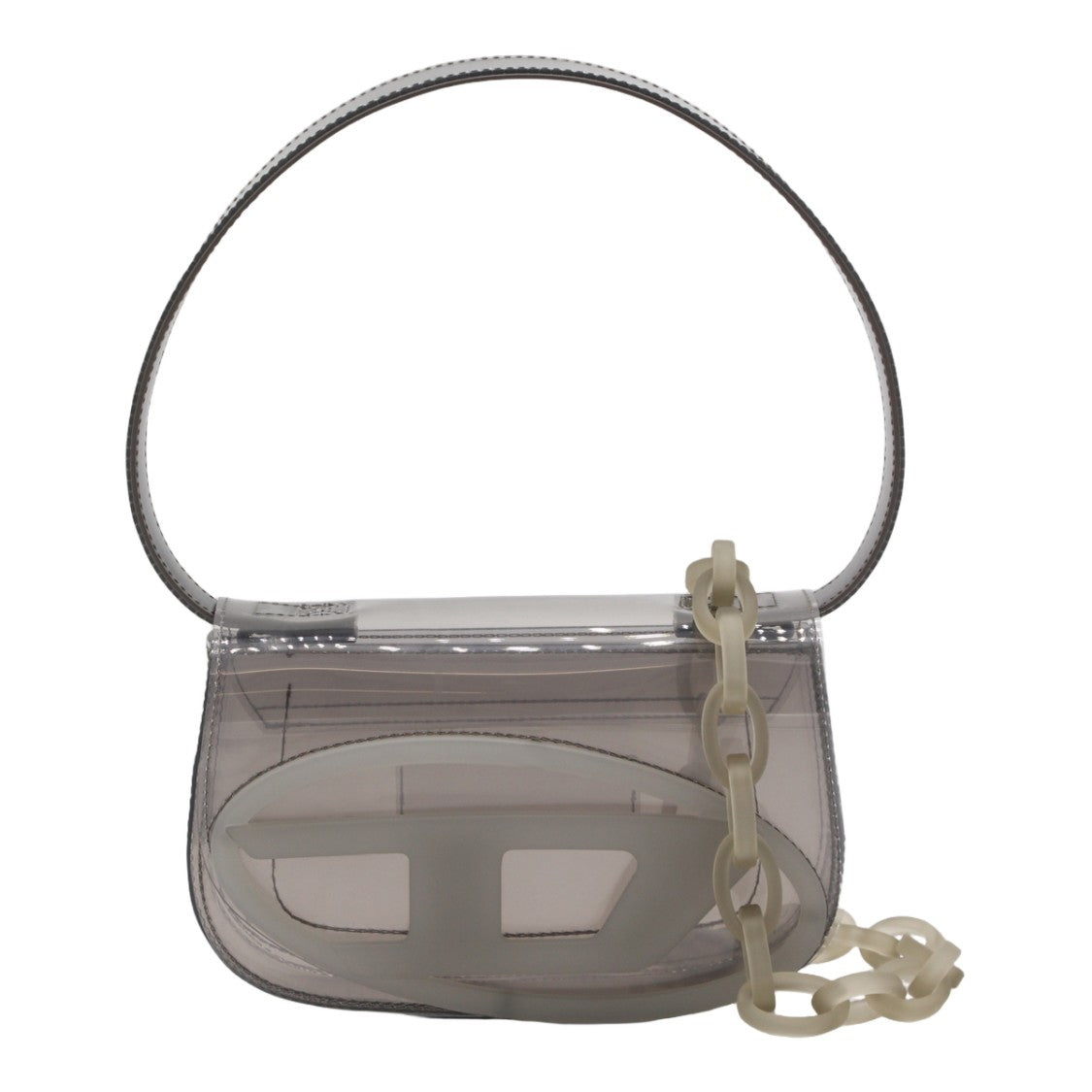 Diesel Transparent Handbag With Frosted Oval Emblem