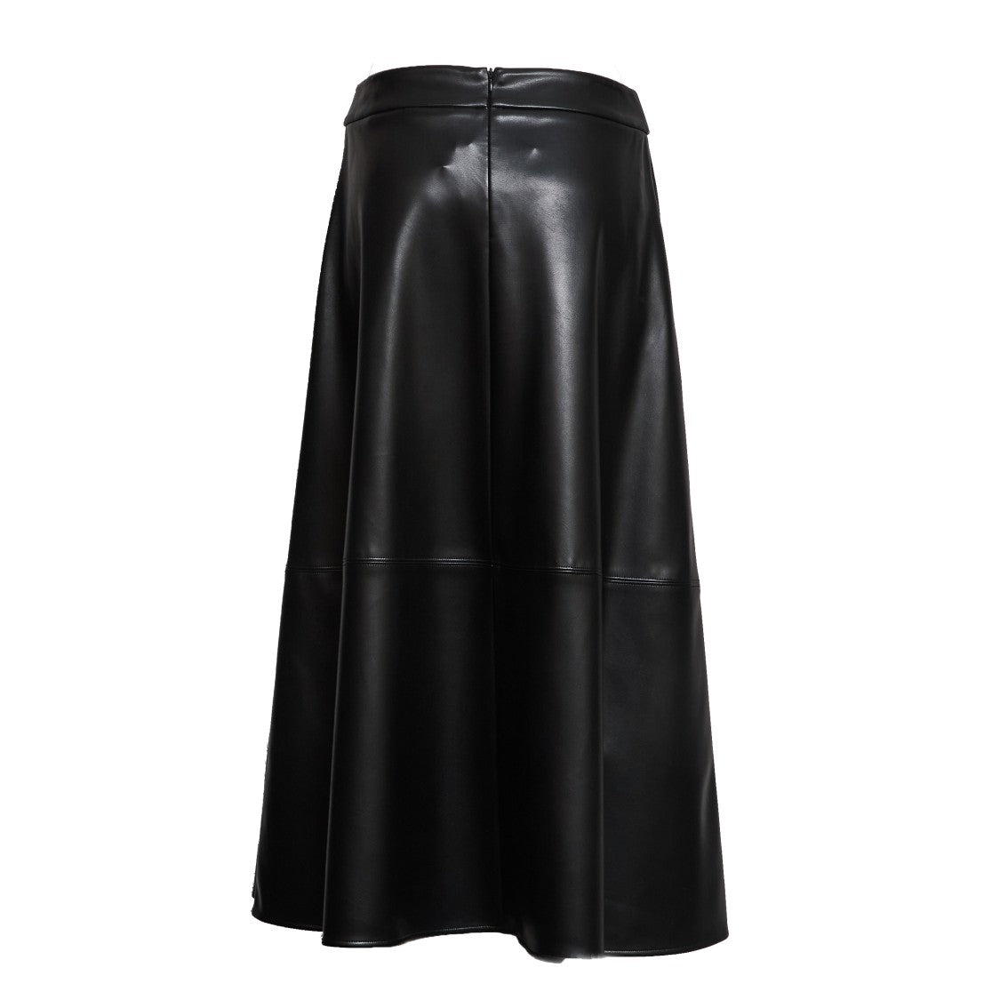 Max Mara Ninfa Flared Vegan Leather Midi Skirt