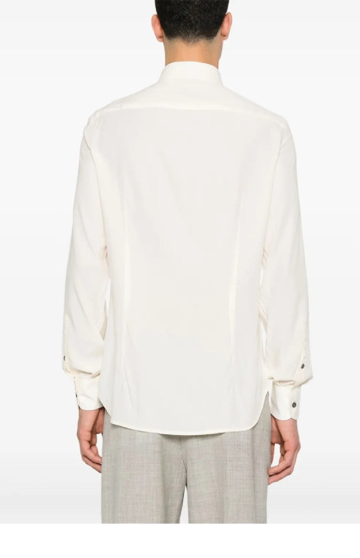 Emporio Armani Tailored White Shirt Crafted From Lyocell And Viscose