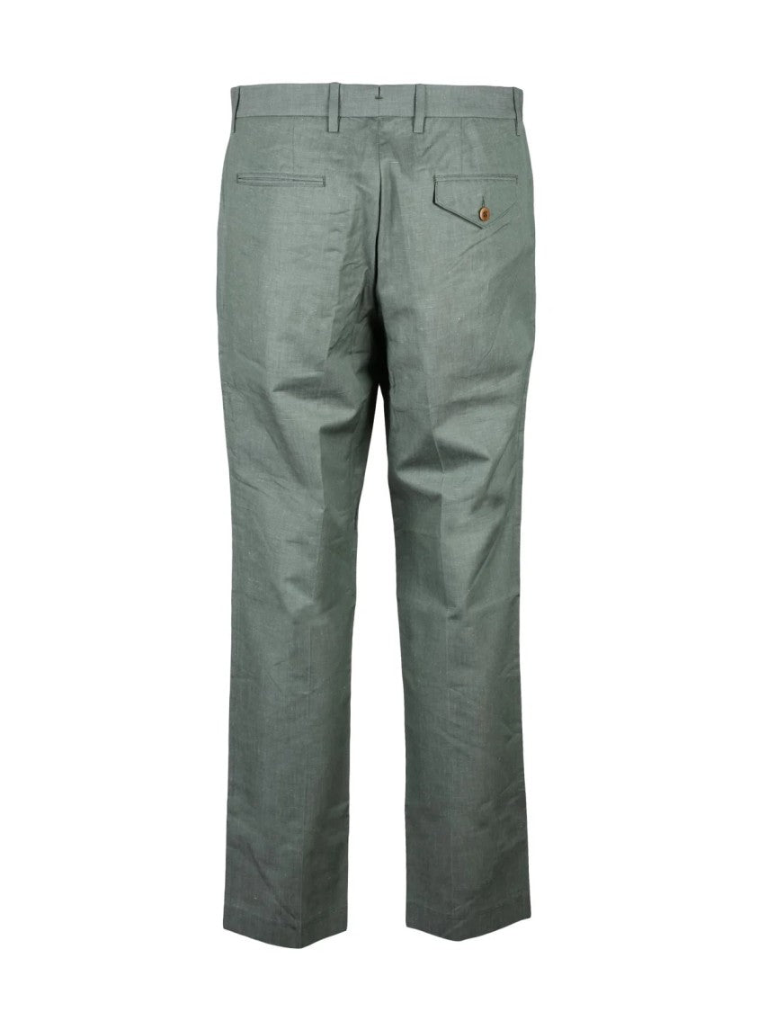 Hindustrie Hindustrie Cotton Linen Trousers - Sage Green