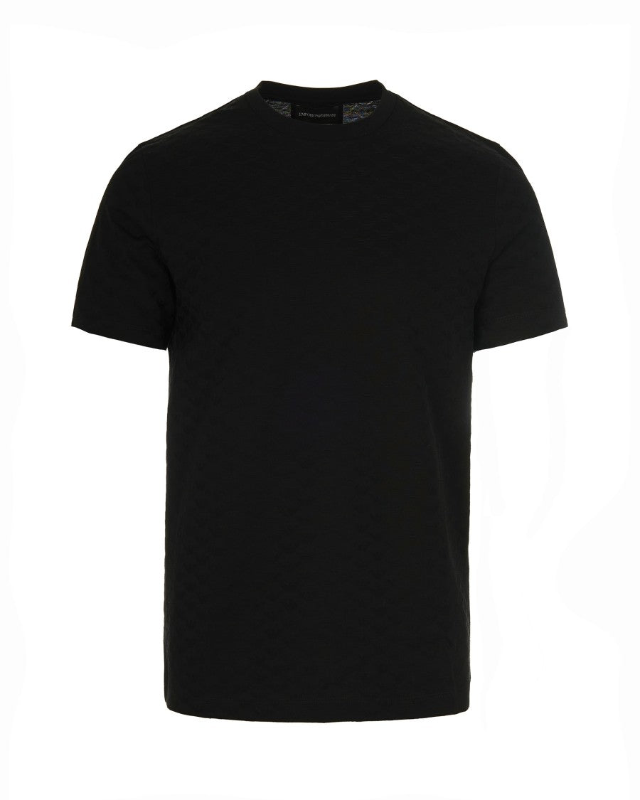 Emporio Armani Crew Neck T-Shirt With Tone-On-Tone Eagle Motif