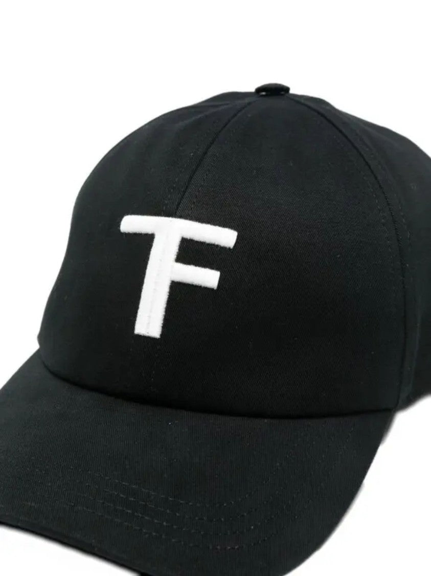 Tom Ford Classic Black Cap With Embroidered Logo And Adjustable Back Strap